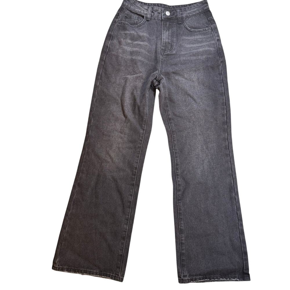 Cupshe Wide Leg High Rise Gray Wash Denim Jeans NWT XS
